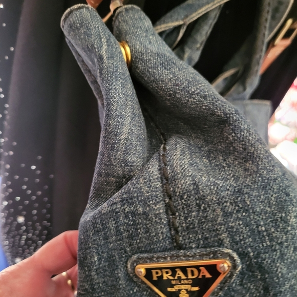 PRADA DENIM Vintage Canapa 2Way Shoulder Bag - Picture 3 of 15